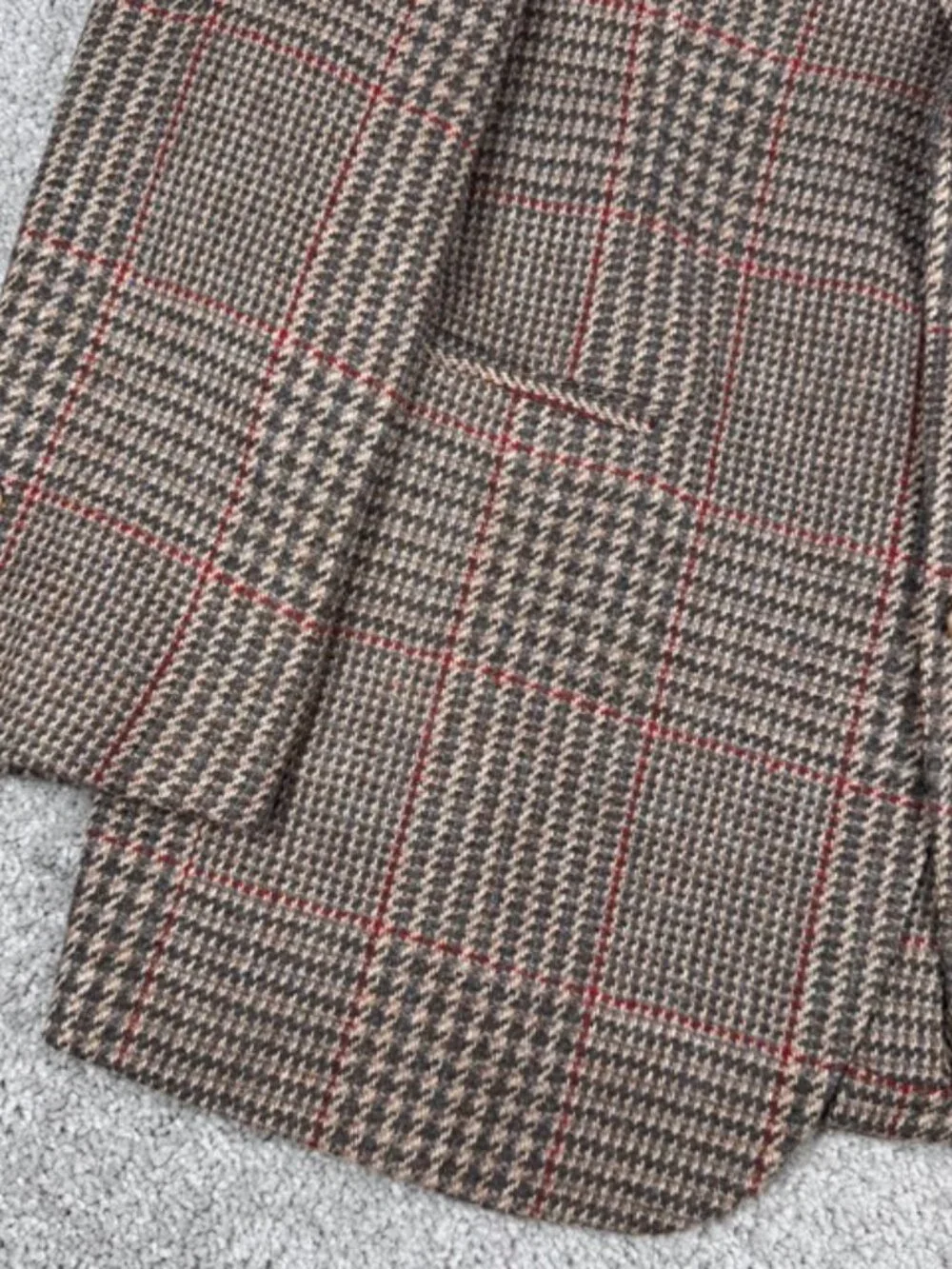 Lands End Charter Collection Vintage Wool Herringbone Blazer Size 42L USA Made